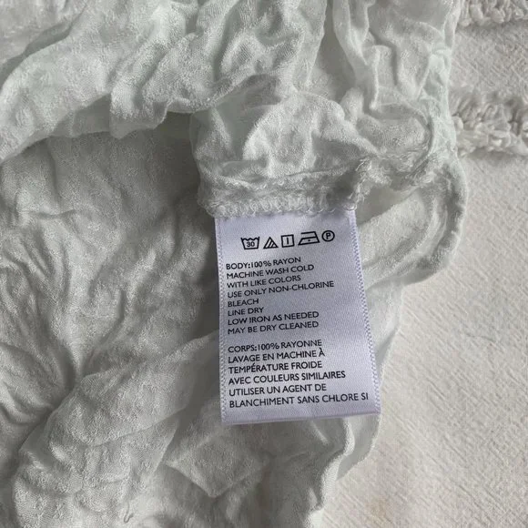 UO silence + noise White Textured Surplice Cross Front Long Sleeve Top - Picture 7 of 7